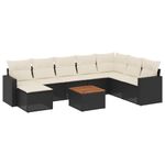 Casa si Gradina - Gradina si terasa - Mobilier exterior - Canapele si fotolii gradina - Set mobilier de gradina cu perne, 9 piese, negru, poliratan - Infinity.ro