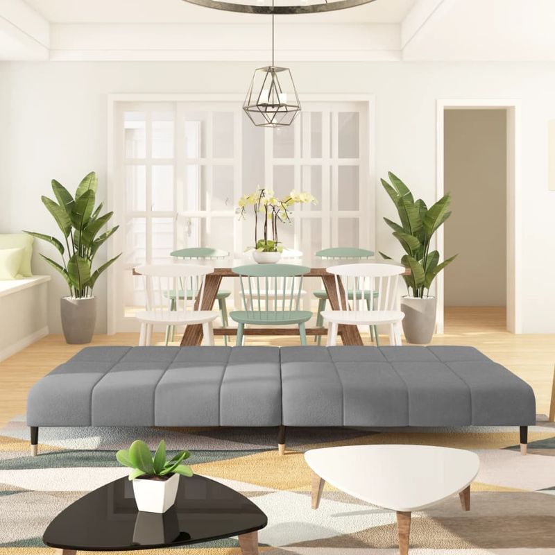 Casa si Gradina - Mobilier - Canapele si coltare - Canapele - Canapea extensibila cu 2 locuri, gri deschis, catifea - Infinity.ro