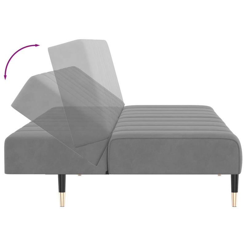 Casa si Gradina - Mobilier - Canapele si coltare - Canapele - Canapea extensibila cu 2 locuri, gri deschis, catifea - Infinity.ro