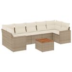 Casa si Gradina - Gradina si terasa - Mobilier exterior - Seturi mobila gradina - Set canapele de gradina, 8 piese, cu perne, bej, poliratan - Infinity.ro
