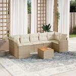 Casa si Gradina - Gradina si terasa - Mobilier exterior - Seturi mobila gradina - Set canapele de gradina, 8 piese, cu perne, bej, poliratan - Infinity.ro