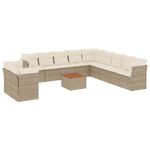 Casa si Gradina - Gradina si terasa - Mobilier exterior - Seturi mobila gradina - Set canapele de gradina cu perne, 12 piese, bej, poliratan - Infinity.ro