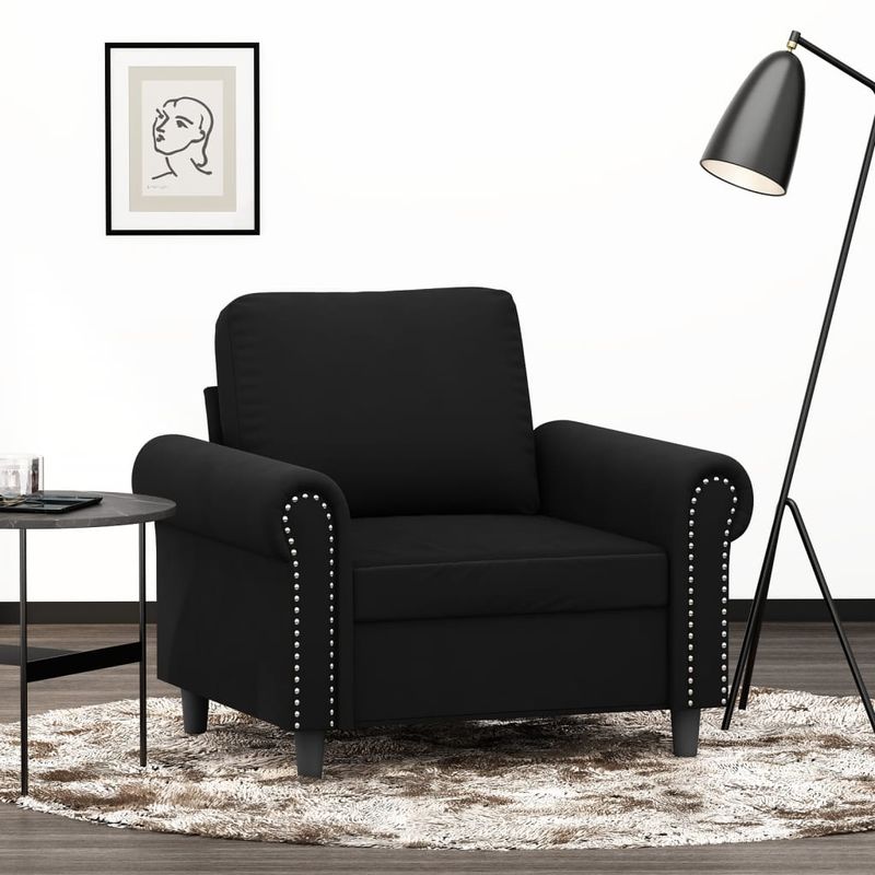 Casa si Gradina - Mobilier - Scaune si fotolii - Fotolii - Fotoliu canapea, Negru, 60 cm, catifea - Infinity.ro