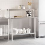 Casa si Gradina - Mobilier - Comode si corpuri - Corpuri bucatarie - Masa bucatarie cu raft superior, 110x55x120 cm, otel inoxidabil - Infinity.ro