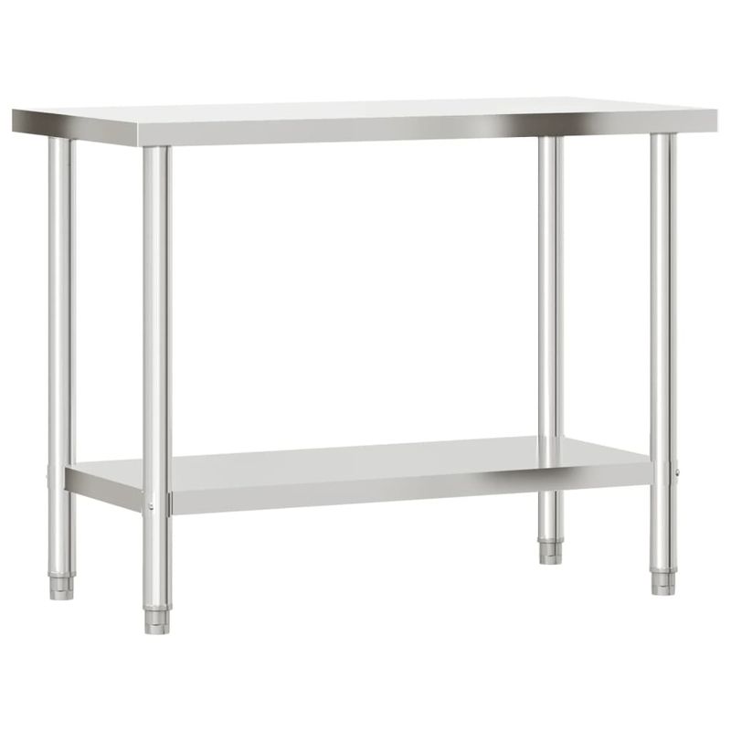 Casa si Gradina - Mobilier - Comode si corpuri - Corpuri bucatarie - Masa bucatarie cu raft superior, 110x55x120 cm, otel inoxidabil - Infinity.ro