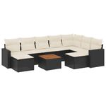 Casa si Gradina - Gradina si terasa - Mobilier exterior - Canapele si fotolii gradina - Set canapele de gradina cu perne, 10 piese, negru, poliratan - Infinity.ro
