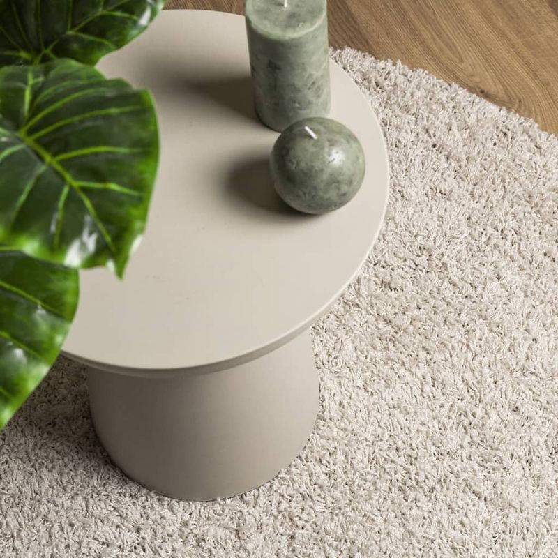 Casa si Gradina - Textile si covoare - Covoare - Covoare casa - Covor pufos modern, fir lung, crem, Ø 100 cm - Infinity.ro