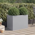 Casa si Gradina - Gradinarit si plante - Plante si ghivece - Ghivece si suporturi - Jardiniera, argintiu, 62x47x46 cm, otel galvanizat - Infinity.ro
