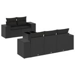 Casa si Gradina - Gradina si terasa - Mobilier exterior - Seturi mobila gradina - Set mobilier de gradina cu perne, 6 piese, negru, poliratan - Infinity.ro