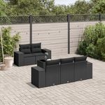 Casa si Gradina - Gradina si terasa - Mobilier exterior - Seturi mobila gradina - Set mobilier de gradina cu perne, 6 piese, negru, poliratan - Infinity.ro