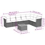 Casa si Gradina - Gradina si terasa - Mobilier exterior - Seturi mobila gradina - Set mobilier de gradina cu perne, 8 piese, negru, poliratan - Infinity.ro