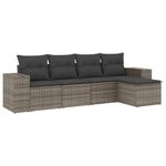 Casa si Gradina - Gradina si terasa - Mobilier exterior - Seturi mobila gradina - Set canapea de gradina cu perne, 5 piese, gri, poliratan - Infinity.ro