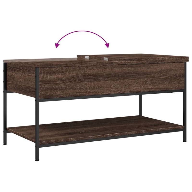 Casa si Gradina - Mobilier - Mese si birouri - Masute de cafea - Masuta de cafea stejar maro 100x50x50 cm lemn prelucrat/metal - Infinity.ro