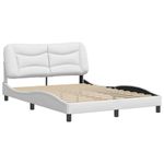 Casa si Gradina - Mobilier - Paturi si accesorii - Paturi - Cadru de pat cu tablie, alb, 120x200 cm, piele ecologica - Infinity.ro