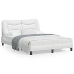 Casa si Gradina - Mobilier - Paturi si accesorii - Paturi - Cadru de pat cu tablie, alb, 120x200 cm, piele ecologica - Infinity.ro