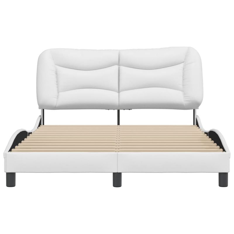 Casa si Gradina - Mobilier - Paturi si accesorii - Paturi - Cadru de pat cu tablie, alb, 120x200 cm, piele ecologica - Infinity.ro