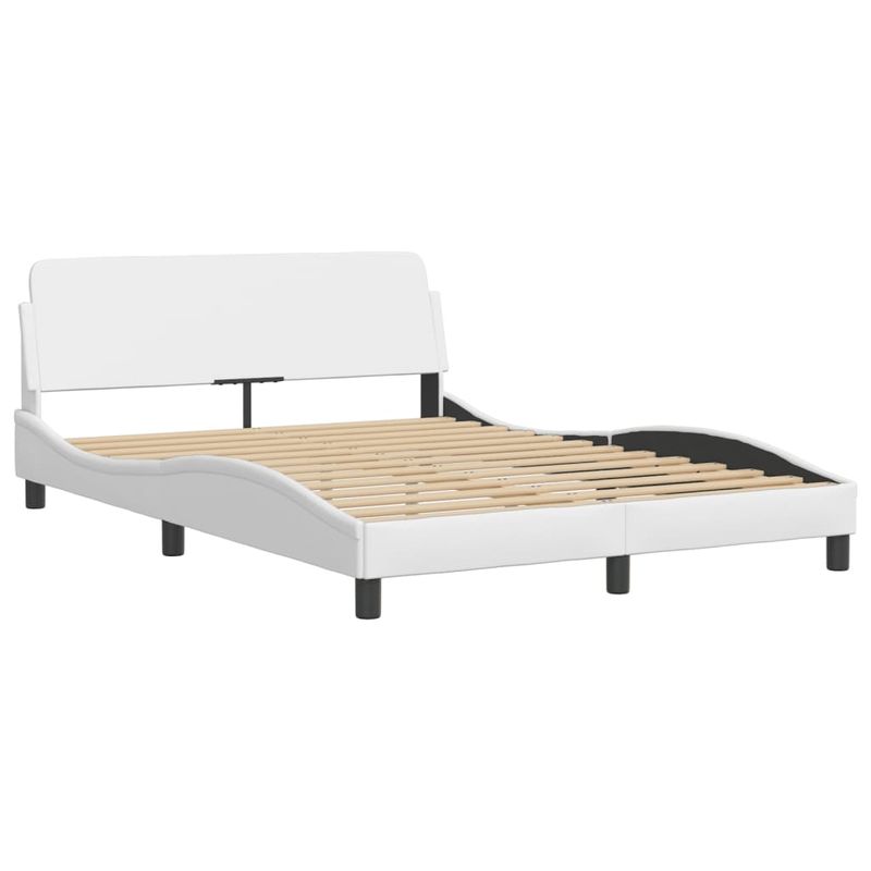 Casa si Gradina - Mobilier - Paturi si accesorii - Paturi - Cadru de pat cu tablie, alb, 120x200 cm, piele ecologica - Infinity.ro