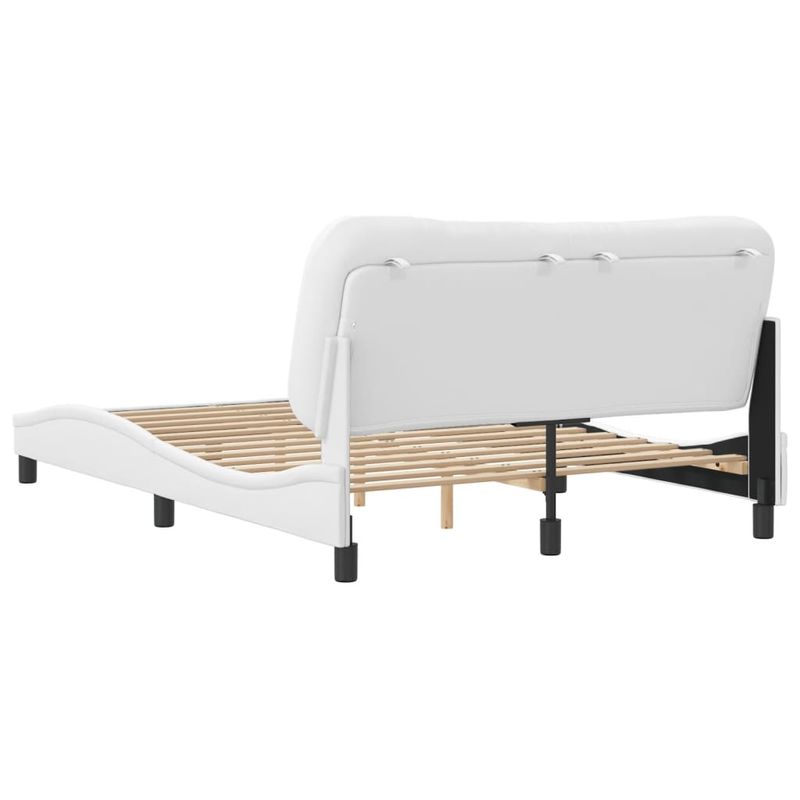 Casa si Gradina - Mobilier - Paturi si accesorii - Paturi - Cadru de pat cu tablie, alb, 120x200 cm, piele ecologica - Infinity.ro