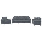 Casa si Gradina - Mobilier - Seturi de mobilier - Seturi living - Set canapea cu perne, 3 piese, gri inchis, catifea - Infinity.ro