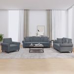 Casa si Gradina - Mobilier - Seturi de mobilier - Seturi living - Set canapea cu perne, 3 piese, gri inchis, catifea - Infinity.ro