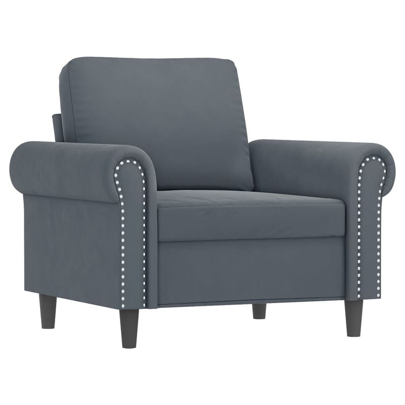 Casa si Gradina - Mobilier - Seturi de mobilier - Seturi living - Set canapea cu perne, 3 piese, gri inchis, catifea - Infinity.ro