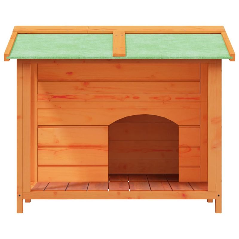 Petshop - Accesorii petshop - Culcusuri si custi - Custi interior si exterior - Cusca de caine, maro, 96x87x80,5 cm, lemn masiv pin - Infinity.ro