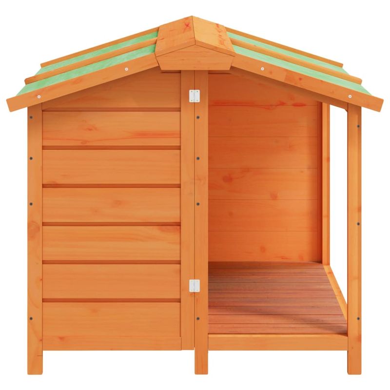 Petshop - Accesorii petshop - Culcusuri si custi - Custi interior si exterior - Cusca de caine, maro, 96x87x80,5 cm, lemn masiv pin - Infinity.ro