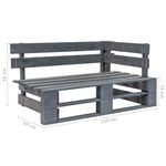 Casa si Gradina - Gradina si terasa - Mobilier exterior - Canapele si fotolii gradina - Canapea din paleti cu 2 locuri, cu perne, gri, lemn pin tratat - Infinity.ro