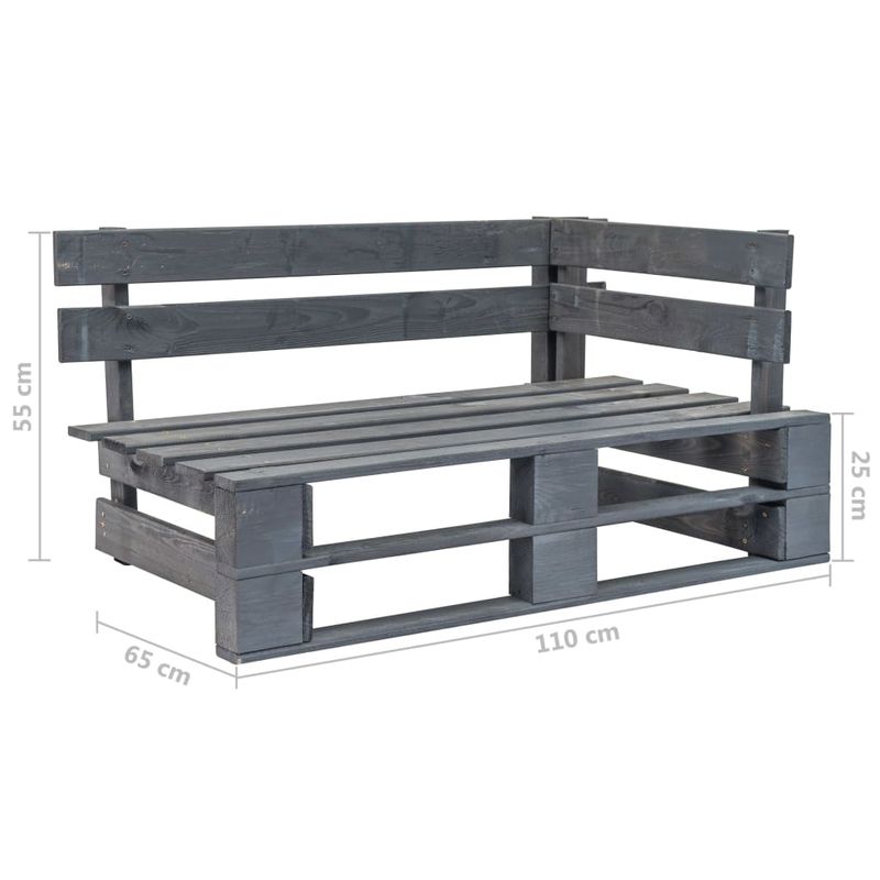 Casa si Gradina - Gradina si terasa - Mobilier exterior - Canapele si fotolii gradina - Canapea din paleti cu 2 locuri, cu perne, gri, lemn pin tratat - Infinity.ro