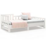 Casa si Gradina - Mobilier - Paturi si accesorii - Paturi - Pat de zi extensibil, alb, 2x(90x190) cm, lemn masiv de pin - Infinity.ro