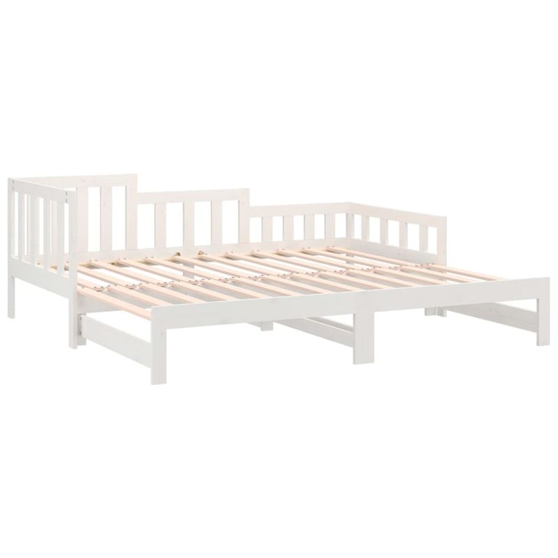 Casa si Gradina - Mobilier - Paturi si accesorii - Paturi - Pat de zi extensibil, alb, 2x(90x190) cm, lemn masiv de pin - Infinity.ro