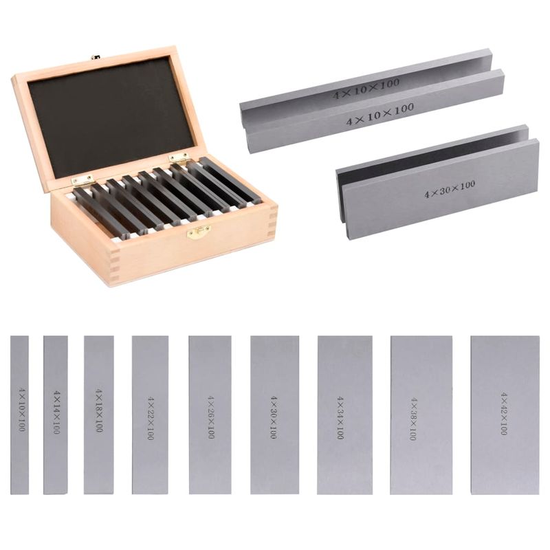 Casa si Gradina - Constructii - Scule de mana si unelte - Seturi scule - Cale plan paralele, 100 mm, 18 buc., 10-42 mm - Infinity.ro