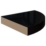 Casa si Gradina - Mobilier - Biblioteci si rafturi - Rafturi - Raft coltar de perete, negru extralucios, 25 x 25 x 3,8 cm, MDF - Infinity.ro