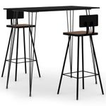 Casa si Gradina - Mobilier - Seturi de mobilier - Seturi bucatarie - Set mobilier de bar, 3 piese, negru - Infinity.ro