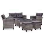 Casa si Gradina - Gradina si terasa - Mobilier exterior - Canapele si fotolii gradina - Set mobilier gradina cu perne, 6 piese, gri inchis, poliratan - Infinity.ro