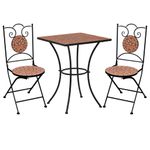 Casa si Gradina - Gradina si terasa - Mobilier exterior - Seturi mobila gradina - Set mobilier bistro, 3 piese, caramiziu, placa ceramica - Infinity.ro