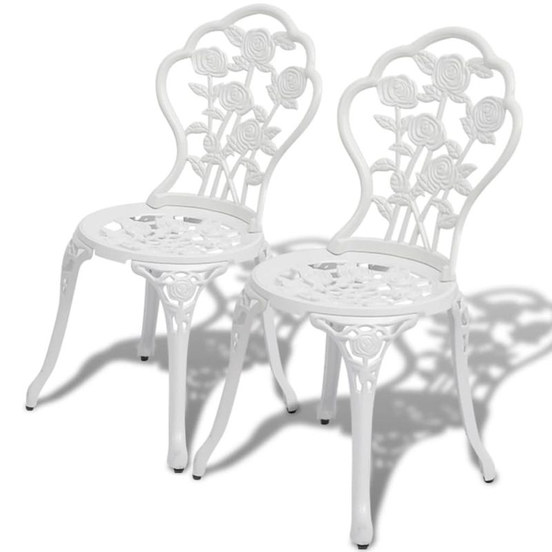 Casa si Gradina - Gradina si terasa - Mobilier exterior - Seturi mobila gradina - Set mobilier de bistro, 3 piese, alb, aluminiu turnat, număr de articole 3 - Infinity.ro
