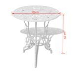 Casa si Gradina - Gradina si terasa - Mobilier exterior - Seturi mobila gradina - Set mobilier de bistro, 3 piese, alb, aluminiu turnat, număr de articole 3 - Infinity.ro
