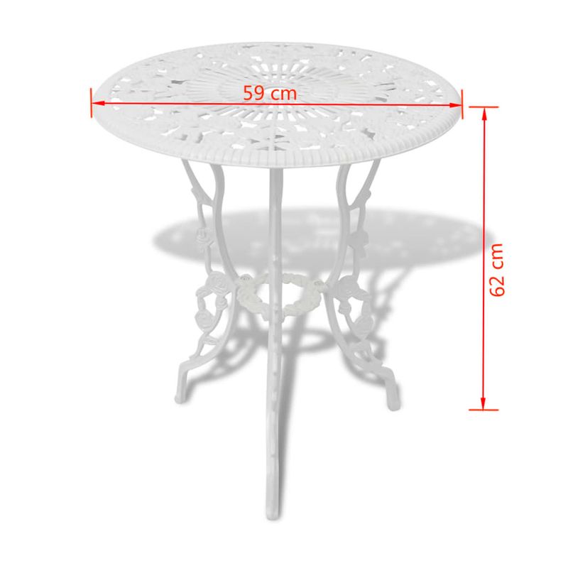 Casa si Gradina - Gradina si terasa - Mobilier exterior - Seturi mobila gradina - Set mobilier de bistro, 3 piese, alb, aluminiu turnat, număr de articole 3 - Infinity.ro
