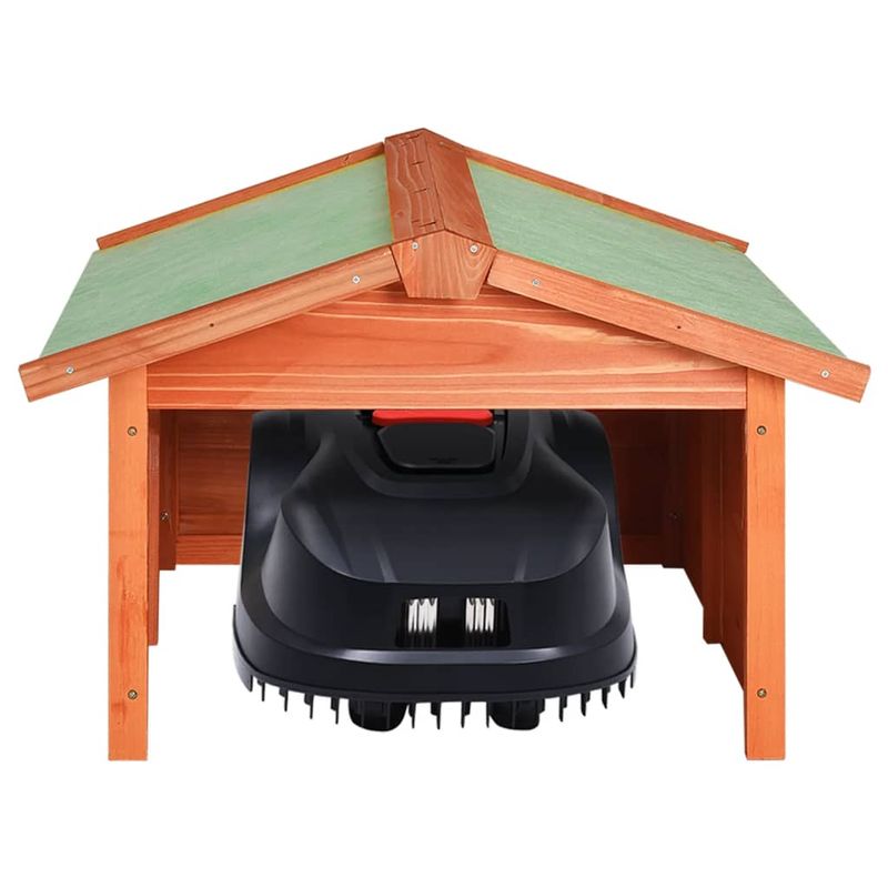 Casa si Gradina - Gradinarit si plante - Utilaje gradina - Consumabile si accesorii utilaje de gradina - Garaj masina de tuns iarba robot, 72x87x50 cm, lemn masiv brad - Infinity.ro