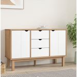 Casa si Gradina - Mobilier - Comode si corpuri - Comode - Servanta OTTA, maro si alb, 113,5x43x73 cm, lemn masiv de pin - Infinity.ro