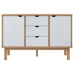 Casa si Gradina - Mobilier - Comode si corpuri - Comode - Servanta OTTA, maro si alb, 113,5x43x73 cm, lemn masiv de pin - Infinity.ro