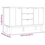 Casa si Gradina - Mobilier - Comode si corpuri - Comode - Servanta OTTA, maro si alb, 113,5x43x73 cm, lemn masiv de pin - Infinity.ro