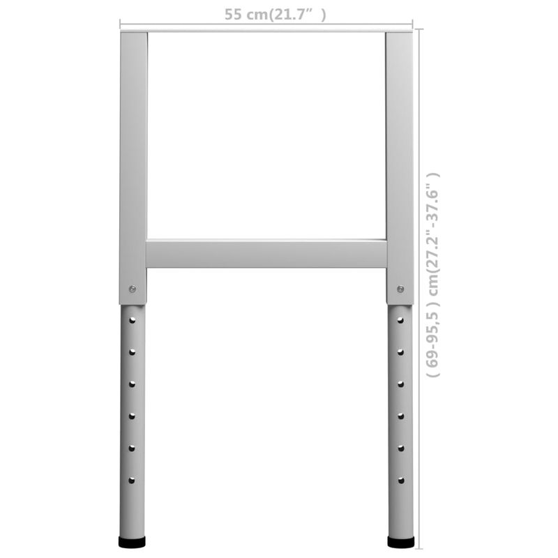 Casa si Gradina - Mobilier - Feronerie si accesorii mobila - Cadre banc lucru reglabile , 2 buc., gri, 55x(69-95,5) cm, metal - Infinity.ro