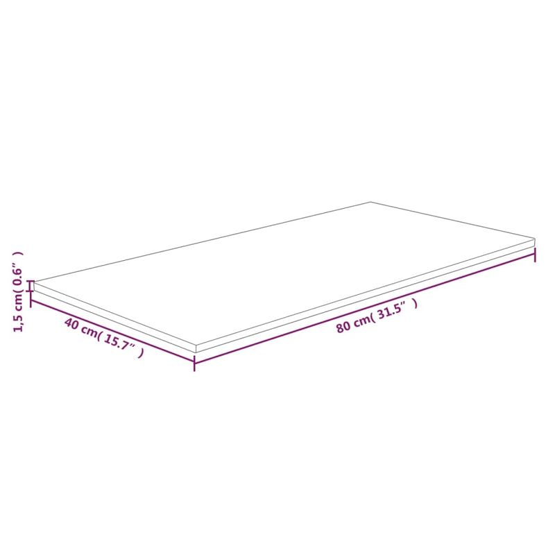 Casa si Gradina - Mobilier - Mobilier baie - Blaturi baie - Blat de baie, maro deschis, 80x40x1,5 cm, lemn masiv tratat - Infinity.ro