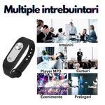 Laptop, Telefoane si Tablete - Wearables si gadgeturi - Gadgeturi - Dispozitive spionaj - Bratara fitness cu microfon ascuns, MP3 Player, 16GB, neagra - WR06 - Infinity.ro