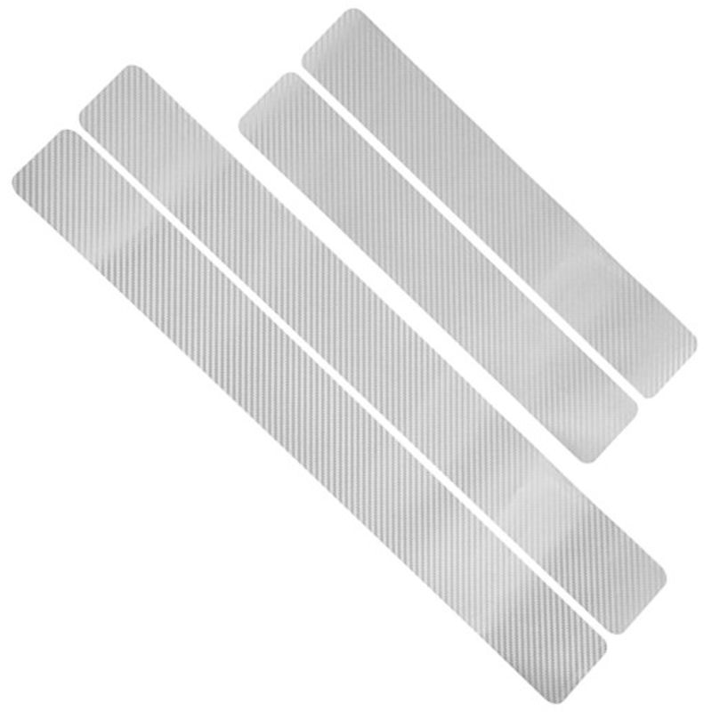 Auto si Moto - Piese auto si accesorii - Piese auto - Tuning - Set 4 protectii pentru praguri auto, polie PVC, argintiu carbon - Infinity.ro