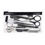 Ingrijire personala si Cosmetice - Machiaj - Accesorii machiaj - Set 11 instrumente pentru modelarea sprancenelor si a genelor, otel inoxidabil, negru - Infinity.ro