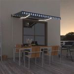 Casa si Gradina - Gradina si terasa - Umbrele si pavilioane - Pavilioane - Copertina retractabila manual cu LED, albastru si alb, 350x250 cm - Infinity.ro