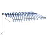 Casa si Gradina - Gradina si terasa - Umbrele si pavilioane - Pavilioane - Copertina retractabila manual cu LED, albastru si alb, 350x250 cm - Infinity.ro
